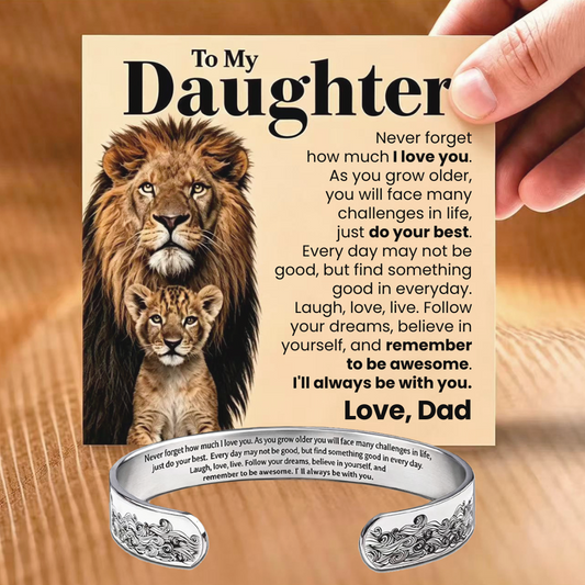 I Will Always Be With You - Engraved Cuff Bracelet Gift for Daughter from Dad