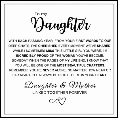 To My Daughter - Infinity Heart Bracelet - Forever Linked Together Message Card Gift