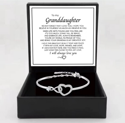 To My Granddaughter - Infinity Heart Bracelet - Forever Linked Together Gift