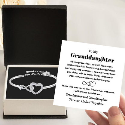 To My Granddaughter - Infinity Heart Bracelet - Linked Together Gift
