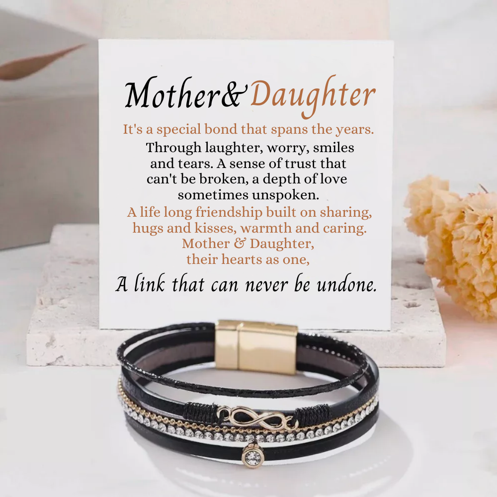To My Daughter - Layered Bracelet - I Love You More Message Card Gift