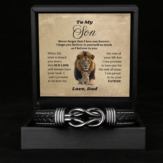 To My Son - Forever Linked Bracelet - Always Have You Back Message Card Gift