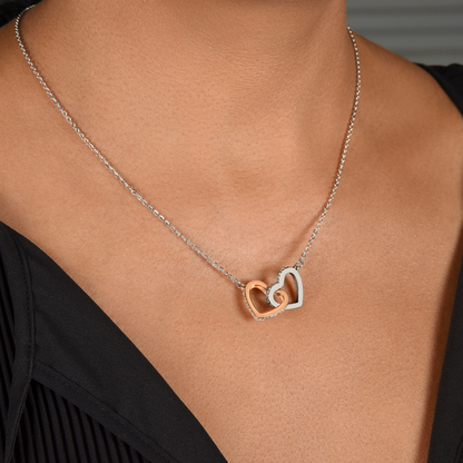 To My Granddaughter - Linked Hearts Necklace - Hearts Linked Forever Message Card Gift