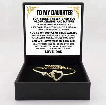 Infinity Heart Bracelet with Message Card for Daughter