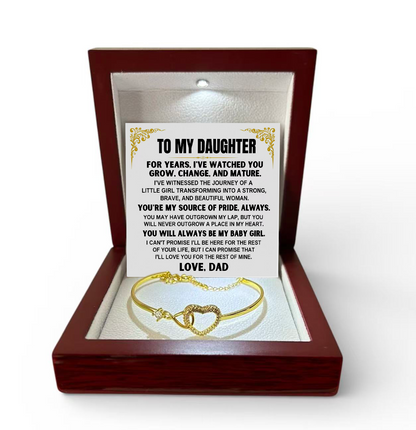 Infinity Heart Bracelet with Message Card for Daughter