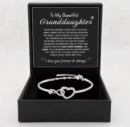 To My Granddaughter - Infinity Heart Bracelet - I Love You Forever & Always Gift