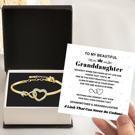 To My Granddaughter - Infinity Heart Bracelet - Linked Together Gift