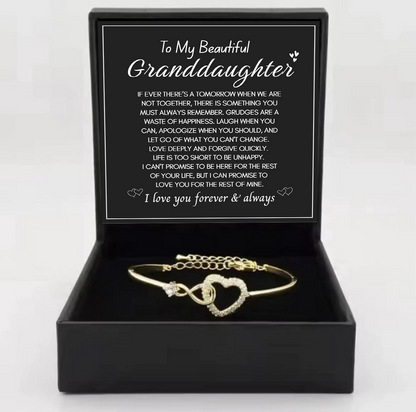 To My Granddaughter  - Infinity Heart Bracelet - I Love You Forever & Always Gift
