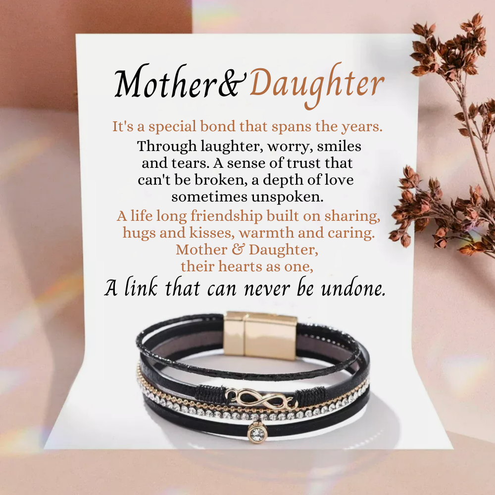 To My Daughter - Layered Bracelet - I Love You More Message Card Gift