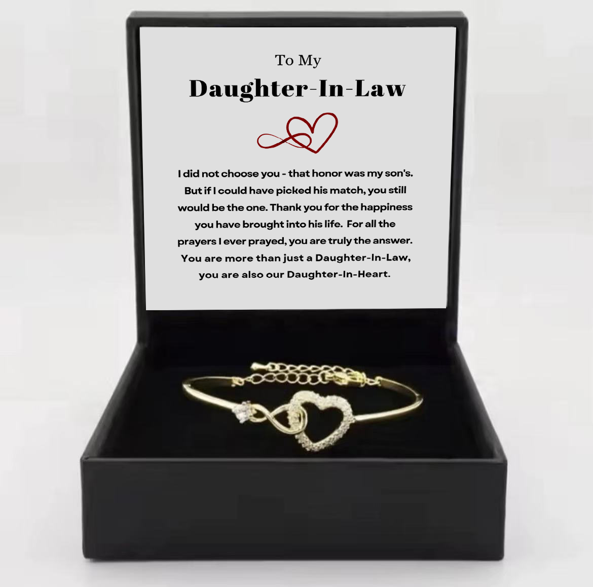 To My Daughter-In-Law - Infinity Heart Bracelet - Daughter-In-Heart Gift