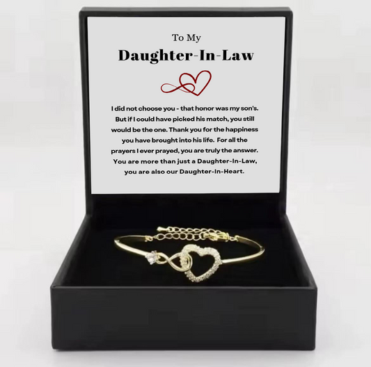 To My Daughter-In-Law - Infinity Heart Bracelet - Daughter-In-Heart Gift