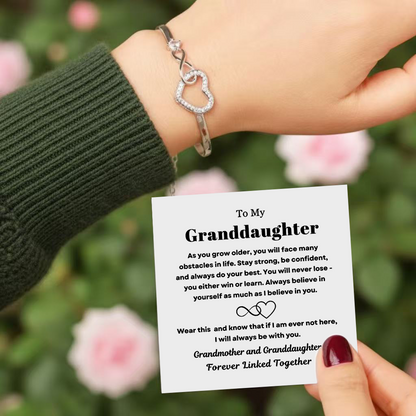 To My Granddaughter - Infinity Heart Bracelet - Linked Together Gift