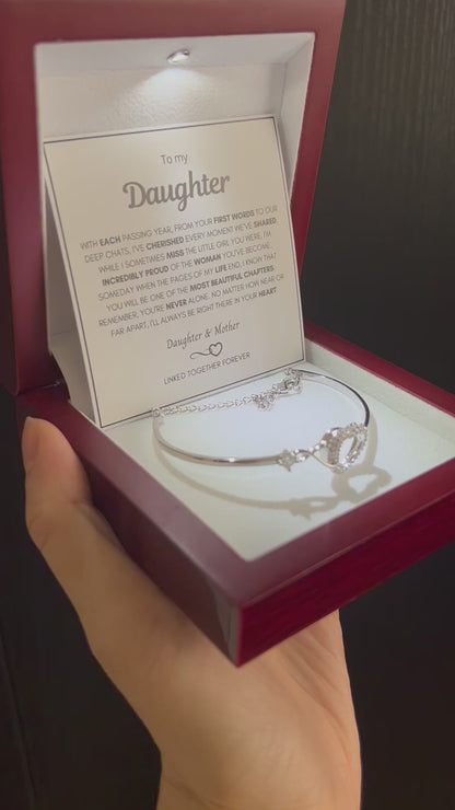To My Daughter - Infinity Heart Bracelet - You Have My Strength Message Card Gift
