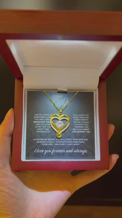 To My Daughter - Double Hearts Necklace - Believe In Yourself Gift
