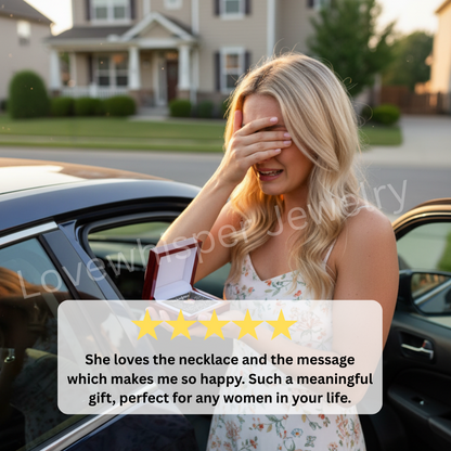To My Wife - Linked Hearts Necklace - You Are Irreplaceable Message Card Gift