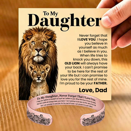 Proud Of You - Engraved Cuff Bracelet Gift for Daughter from Dad RG