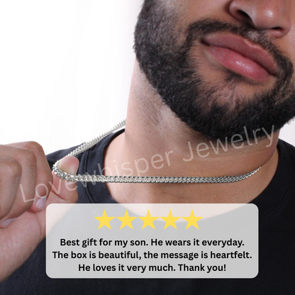 To My Grandson - Cuban Link Necklace Gift - From Grandma