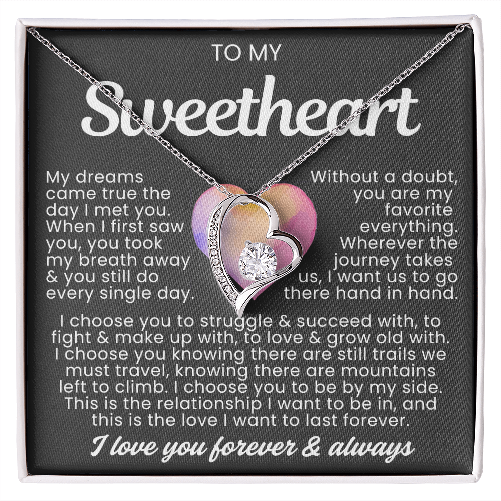 To My Sweetheart Necklace - Love Heart Necklace - I Choose You Gift from Husband