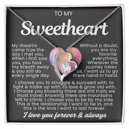 To My Sweetheart Necklace - Love Heart Necklace - I Choose You Gift from Husband