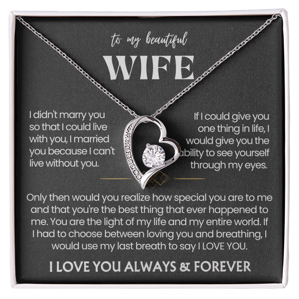 To My Wife - Love Heart Necklace - You Are the Best Thing Message Card Gift from Husband