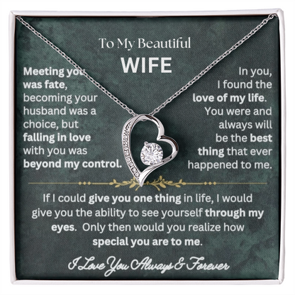 To My Wife - Love Heart Necklace - Love You Always Message Card Gift