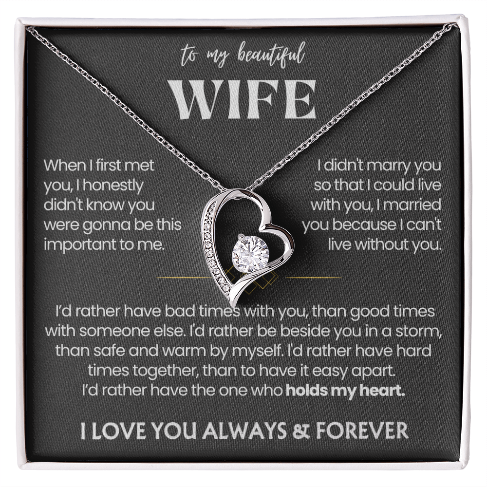 To My Wife - Love Heart Necklace - You Are the Best Thing Message Card Gift from Husband