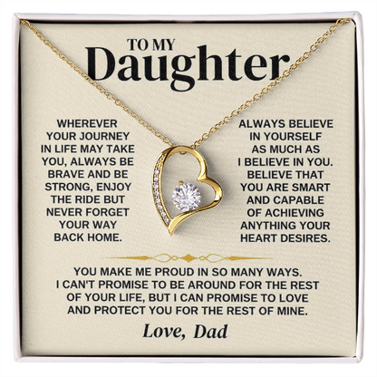 You Make Me Proud - Necklace Gift for Daughter from Dad
