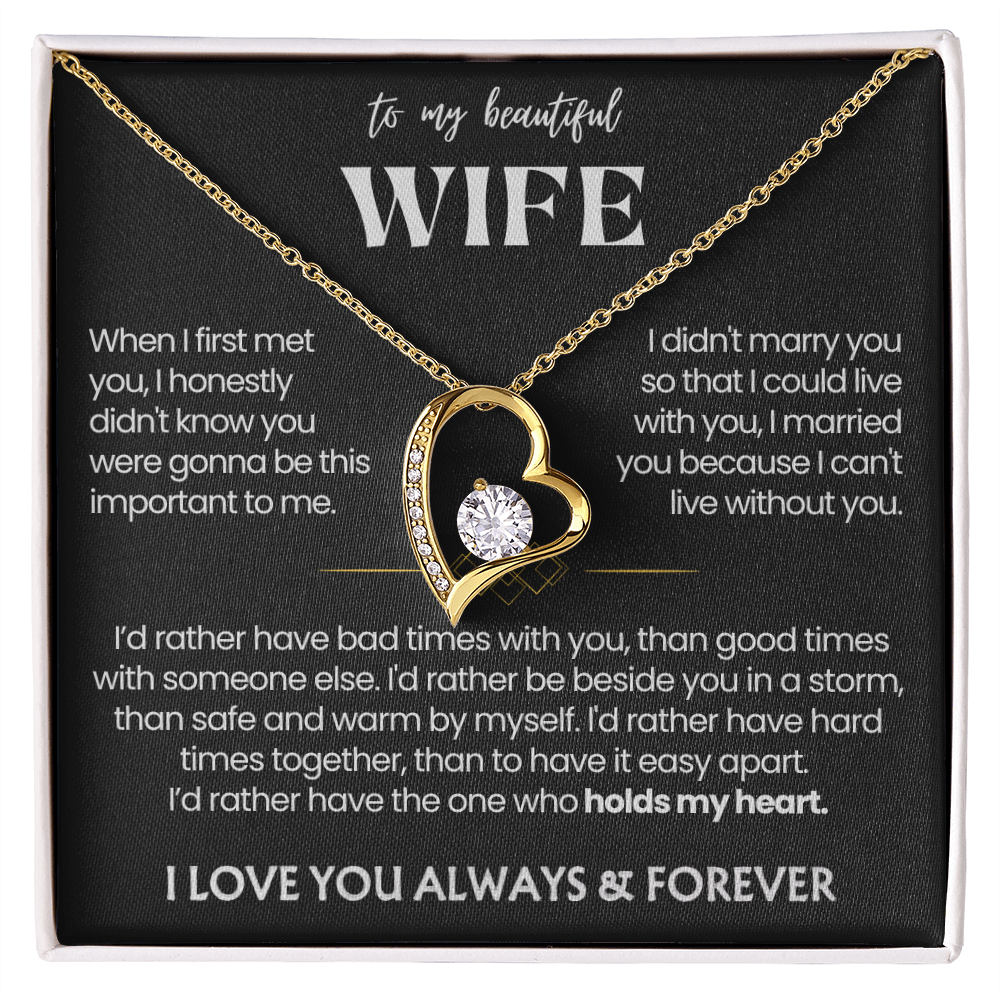 To My Wife - Love Heart Necklace - You Are the Best Thing Message Card Gift from Husband