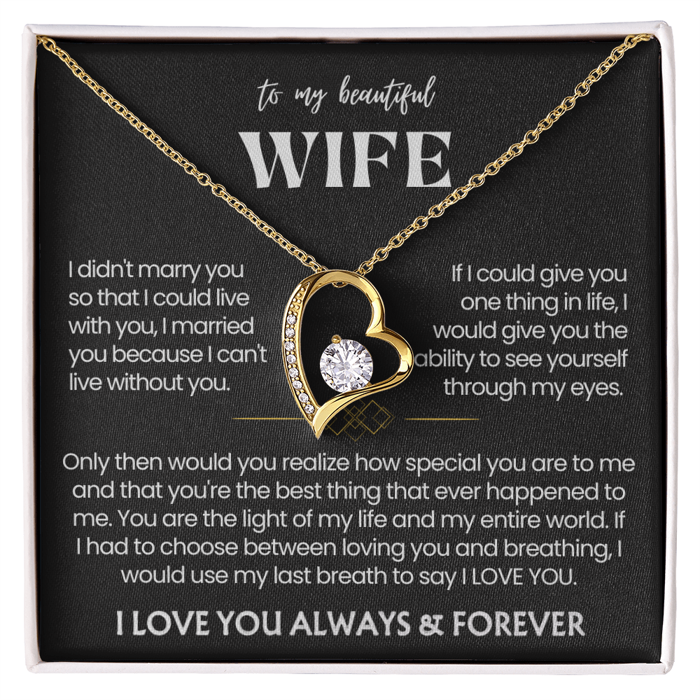 To My Wife - Love Heart Necklace - You Are the Best Thing Message Card Gift from Husband