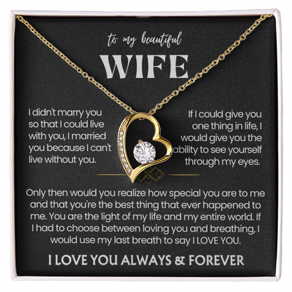 To My Wife - Love Heart Necklace - You Are the Best Thing Message Card Gift from Husband