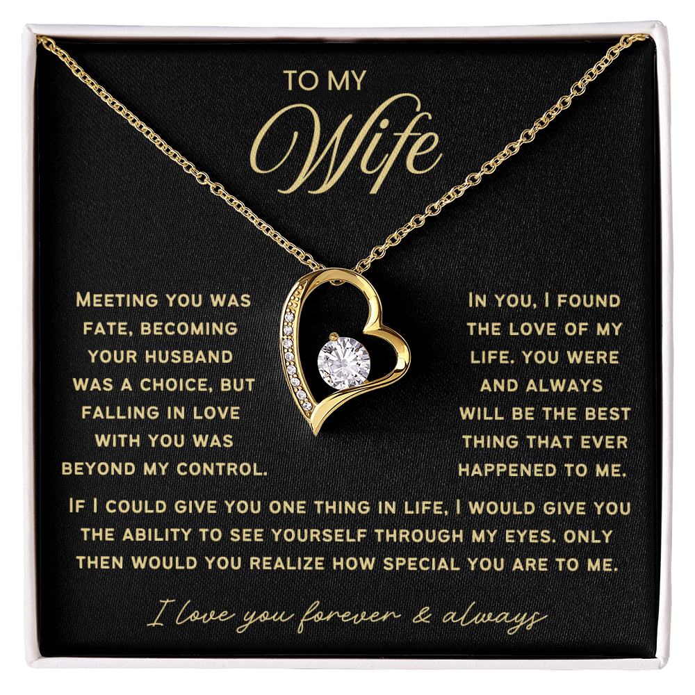 To My Wife - Love Heart Necklace - You Are Special Valentine's Day Gift