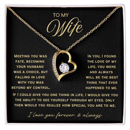 To My Wife - Love Heart Necklace - You Are Special Valentine's Day Gift