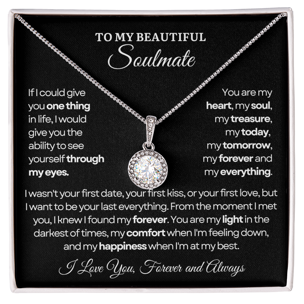 To My Soulmate Necklace - Eternal Love Necklace - Love You Forever Message Card Gift