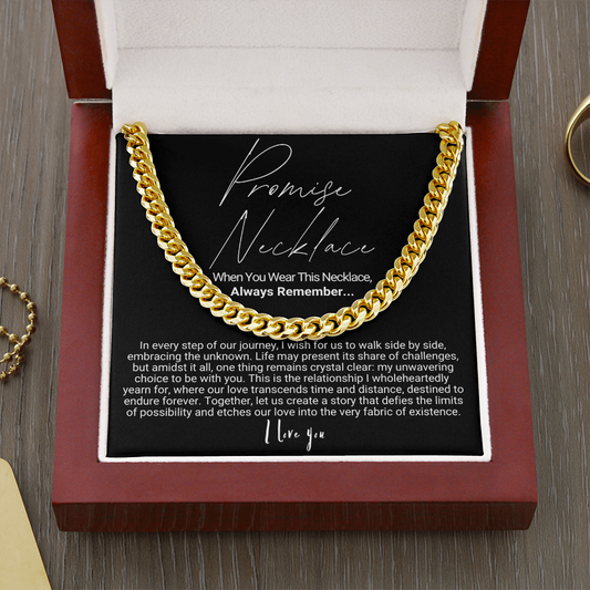 To My Man - Cuban Link Necklace - Promise Necklace Message Card Gift