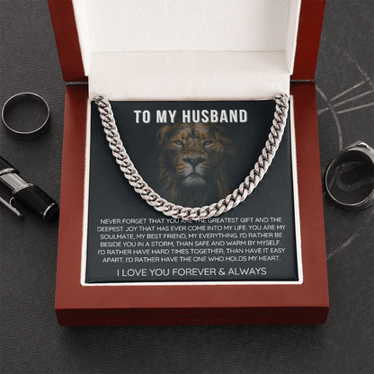 To My Husband - Cuban Link Necklace - Love You Forever Message Card Gift