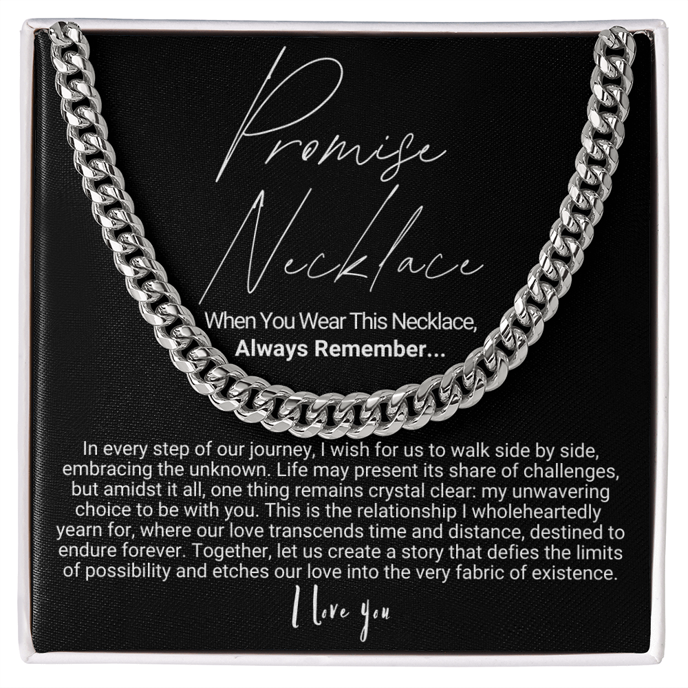To My Man - Cuban Link Necklace - Promise Necklace Message Card Gift