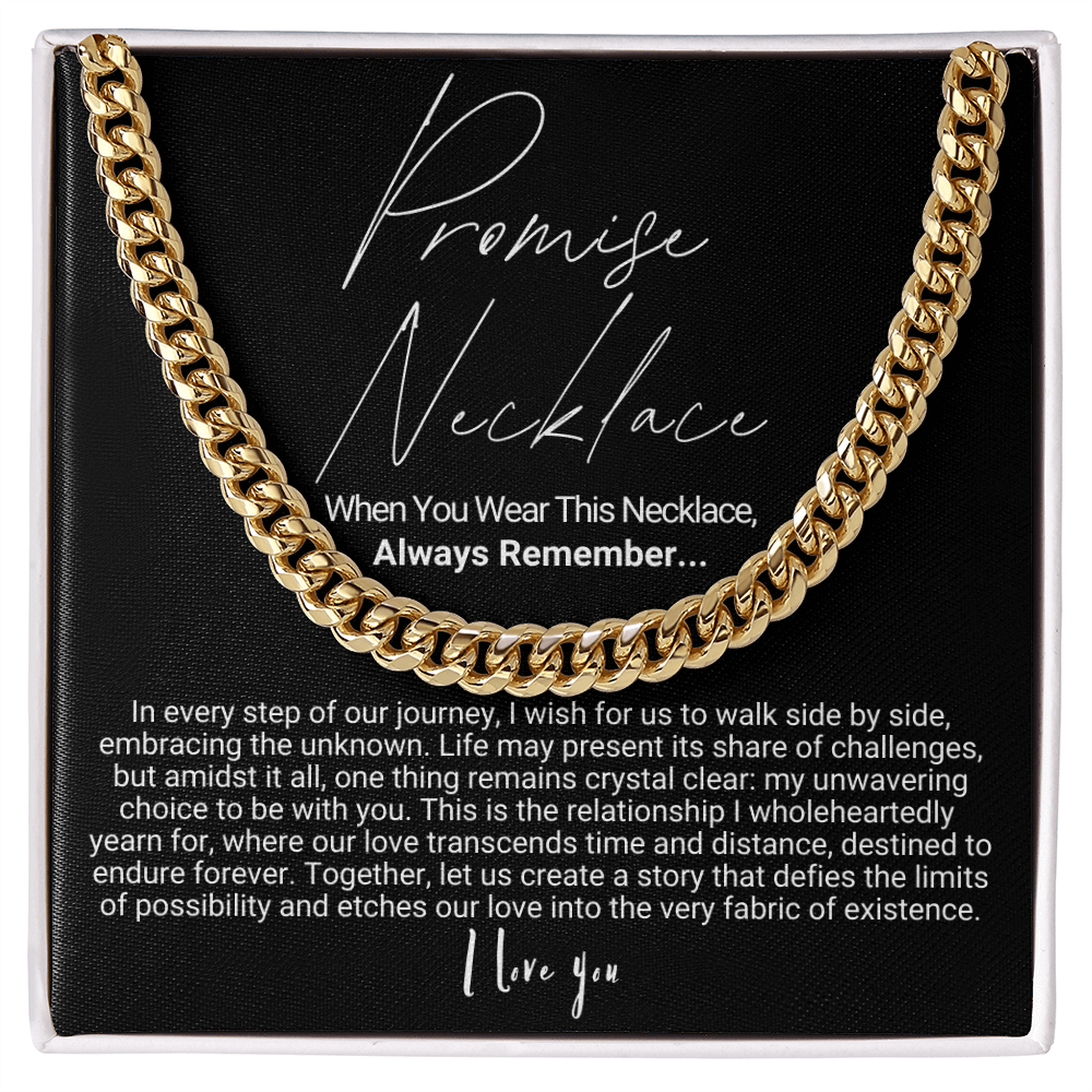 To My Man - Cuban Link Necklace - Promise Necklace Message Card Gift
