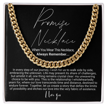 To My Man - Cuban Link Necklace - Promise Necklace Message Card Gift
