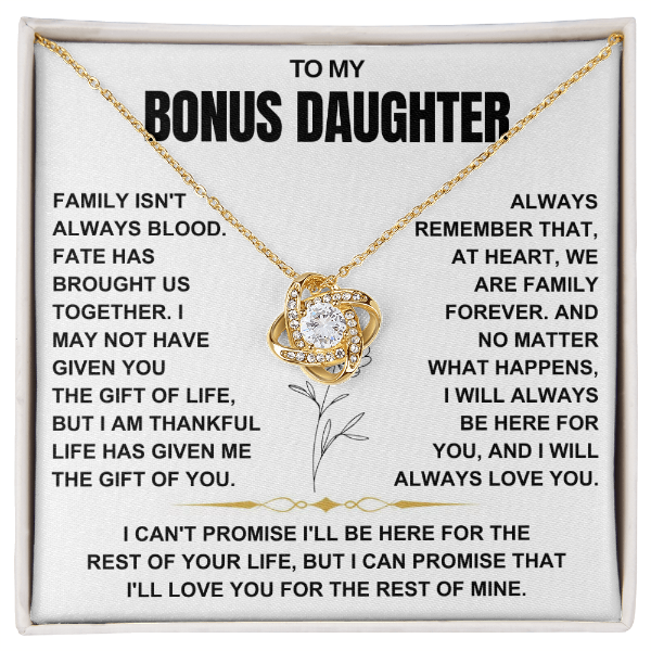 At Heart We Are Family Forever  - Necklace Gift for Bonus Daughter