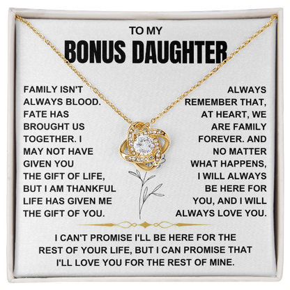 At Heart We Are Family Forever  - Necklace Gift for Bonus Daughter