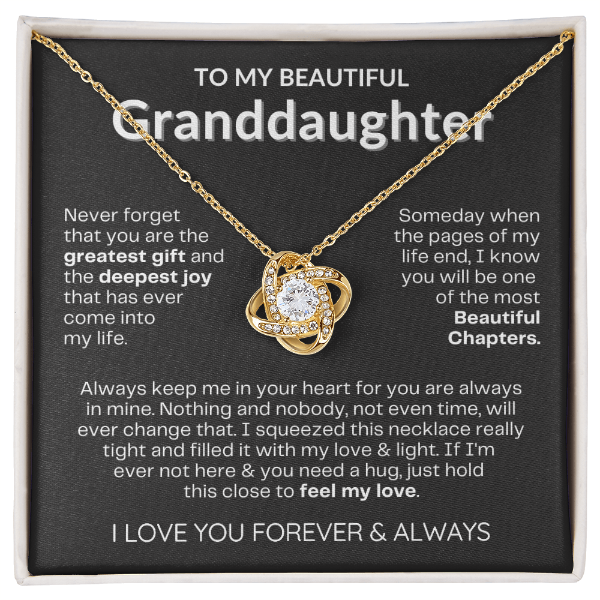 To My Granddaughter - Love Knot Necklace - Eternal Flower Gift Box