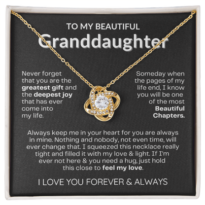 To My Granddaughter - Love Knot Necklace - Eternal Flower Gift Box