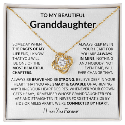 To My Granddaughter - Love Knot Necklace - Eternal Flower Gift Box