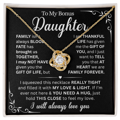 At Heart We Are Family Forever  - Necklace Gift for Bonus Daughter