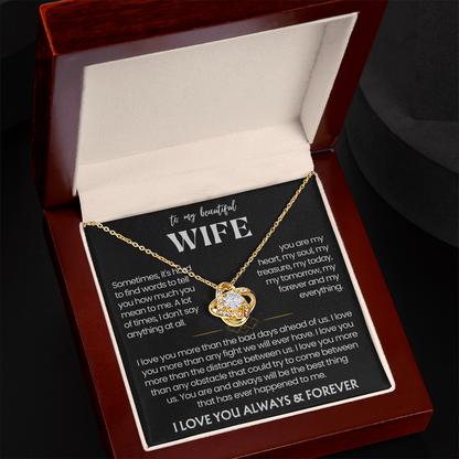 To My Wife - Love Heart Necklace - You Are the Best Thing Message Card Gift from Husband