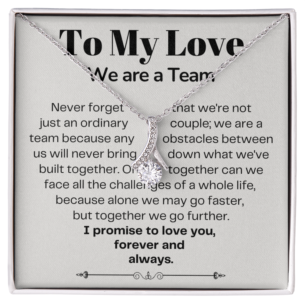 To My Love - Ribbon Necklace - We Are A Team Message Card Gift