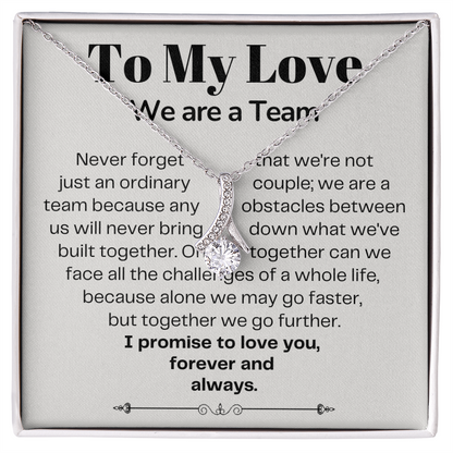 To My Love - Ribbon Necklace - We Are A Team Message Card Gift