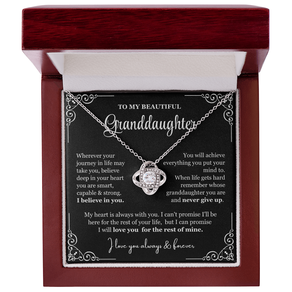 To My Granddaughter - Love Knot Necklace - Love You For The Rest Of Mine Gift Box