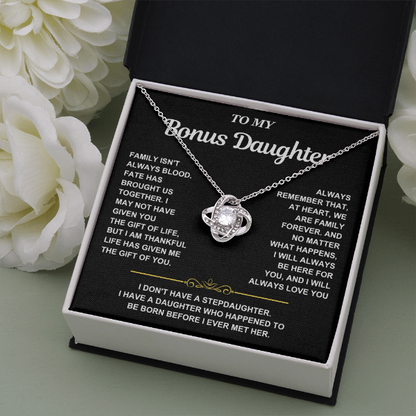 At Heart We Are Family Forever  - Necklace Gift for Bonus Daughter