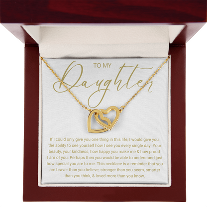 To My Daughter - Linked Hearts Necklace - Love You Forever Message Card Gift